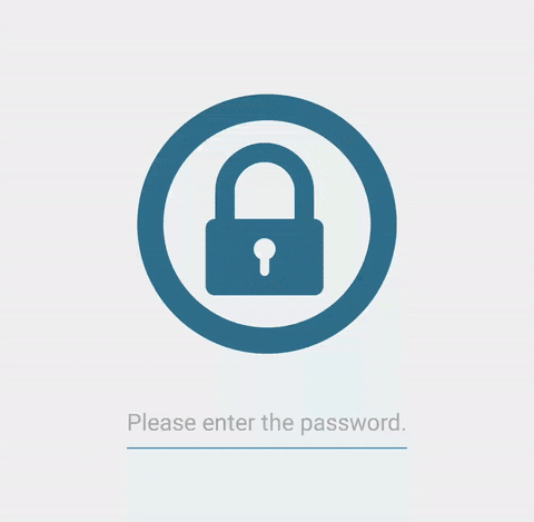 New password screen