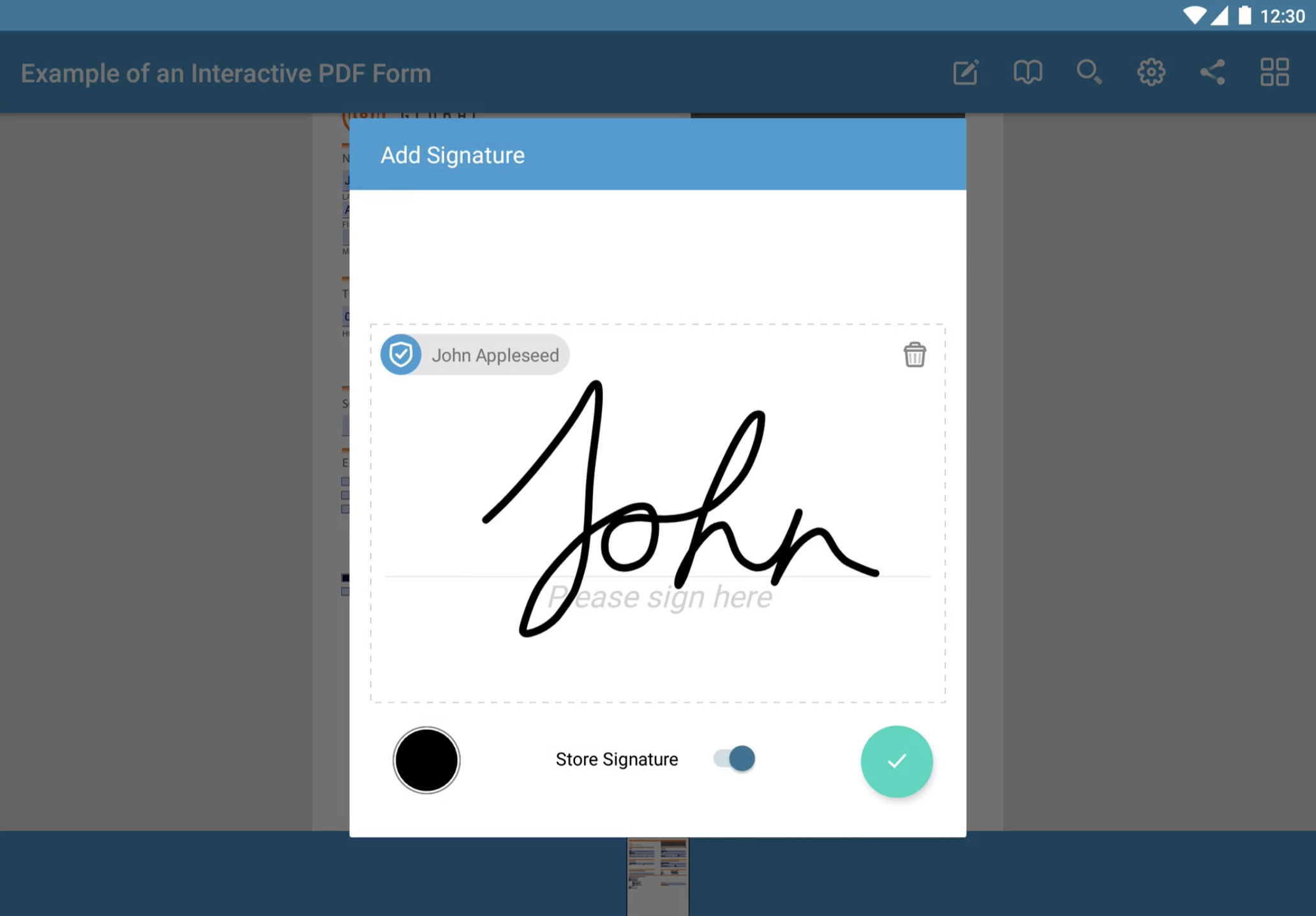 PSPDFKit for Android creating a Digital Signature