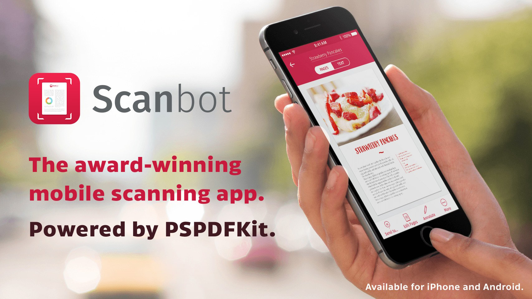 Scanbot, an award-winning scanning app powered by PSPDFKit.