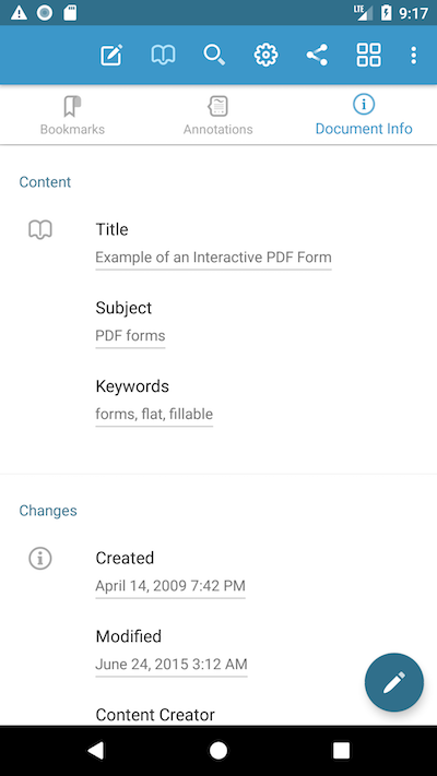 Android document information