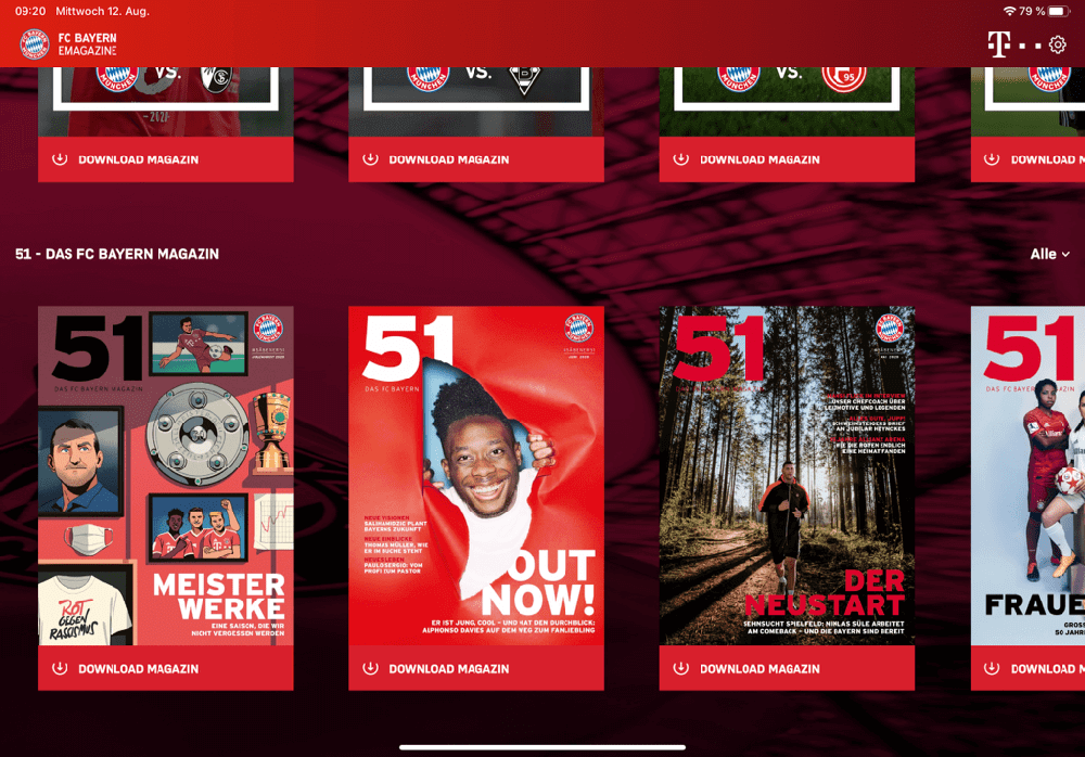 Overview of where subscribers can download issues of the magazine “51.”