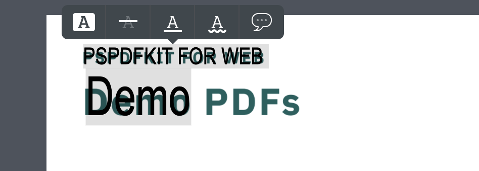 Screenshot showing how black text is overlapping the current text selection on a PDF