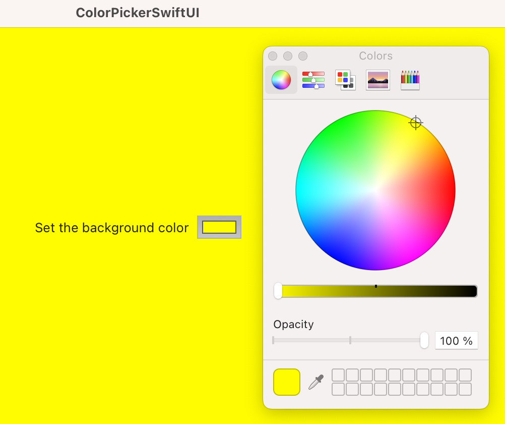 Color Picker on SwiftUI AppKit