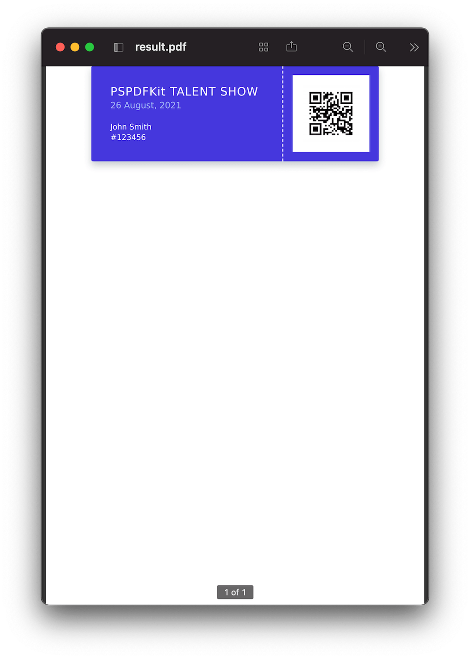 Generated Event Ticket A4