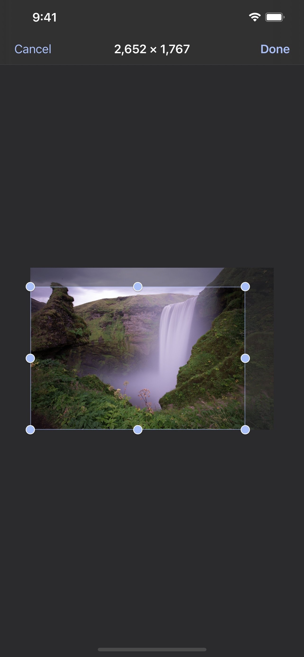 Image Cropping UI Screenshot