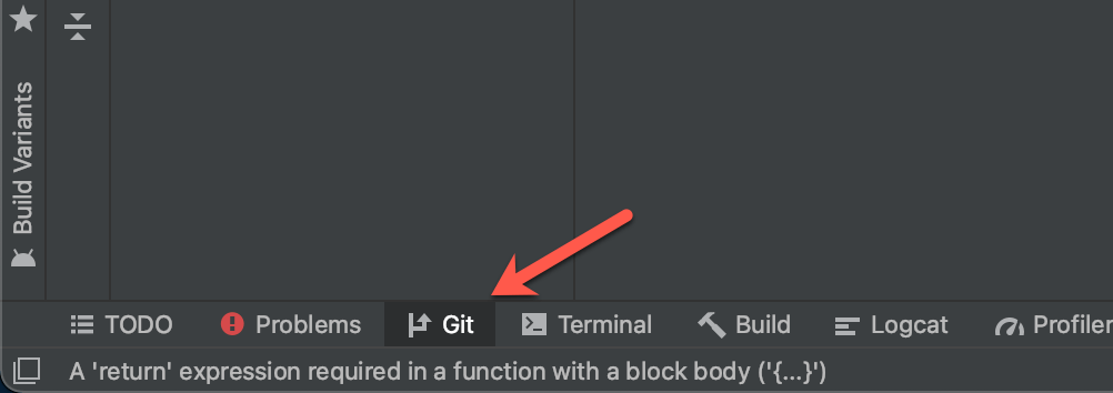 Git log in Android Studio