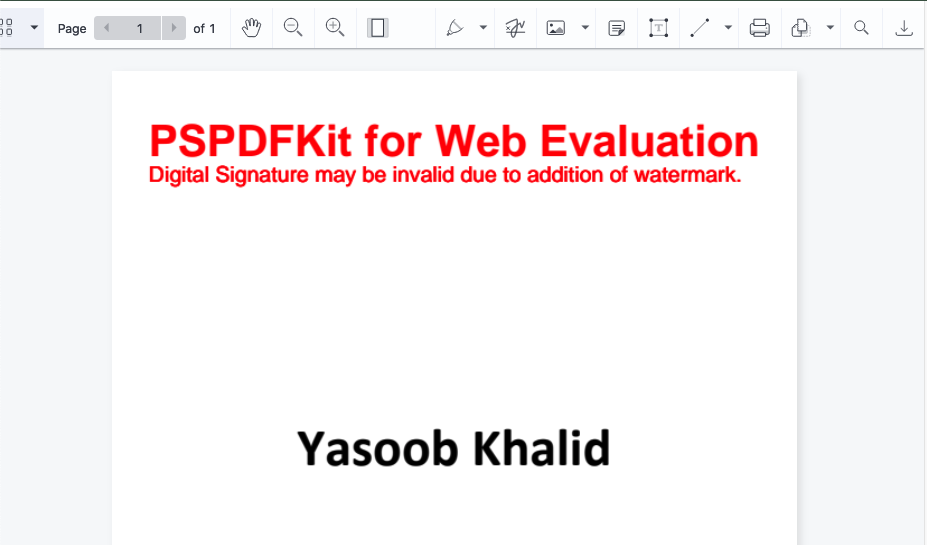 JavaScript digital signature sample PDF