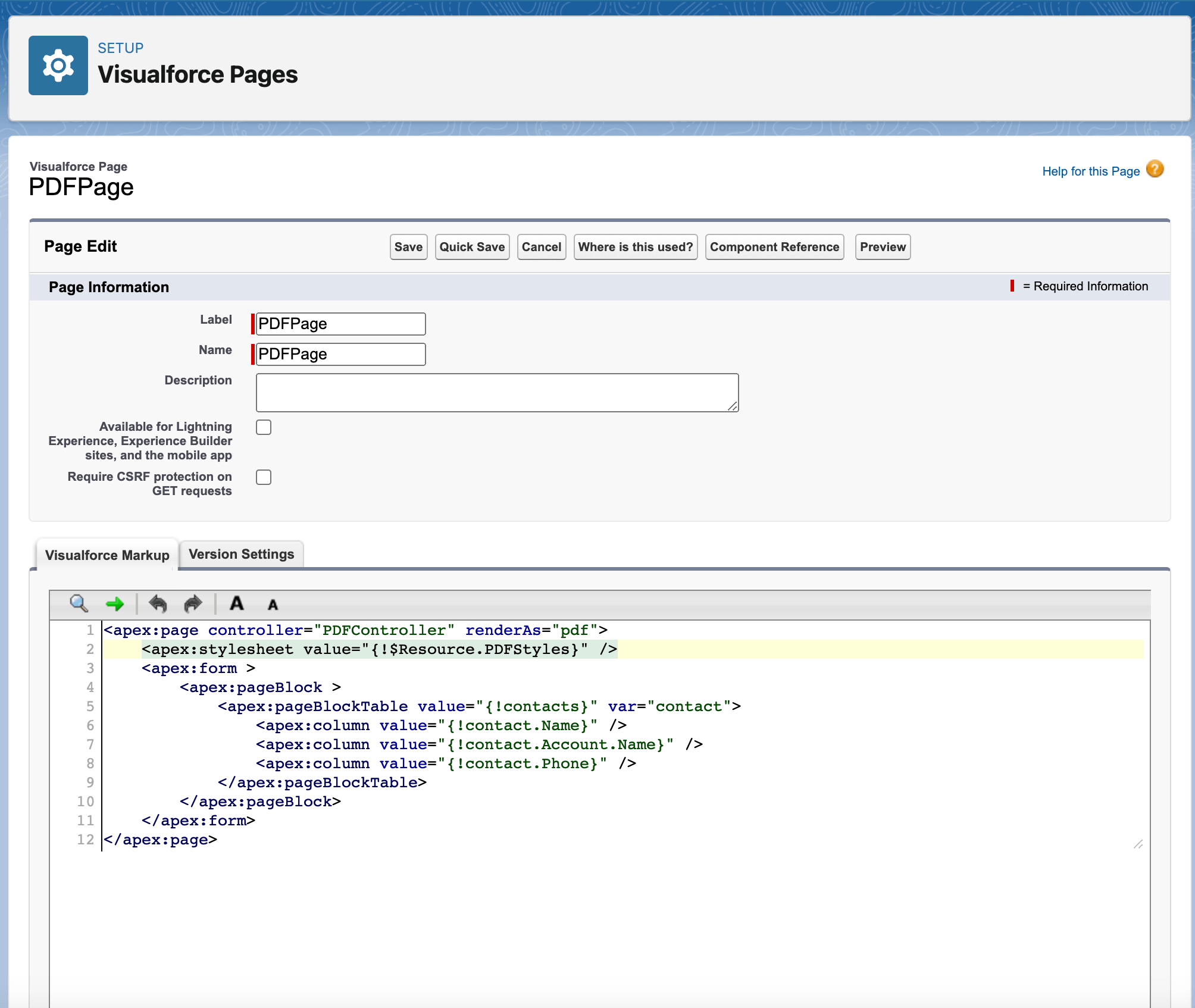 Linking the CSS file to the Visualforce page