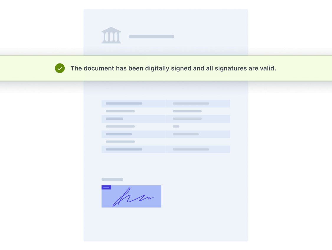 Document with valid digital signatures status