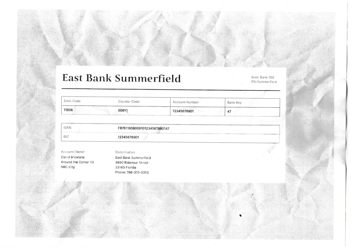 Sample bank statement