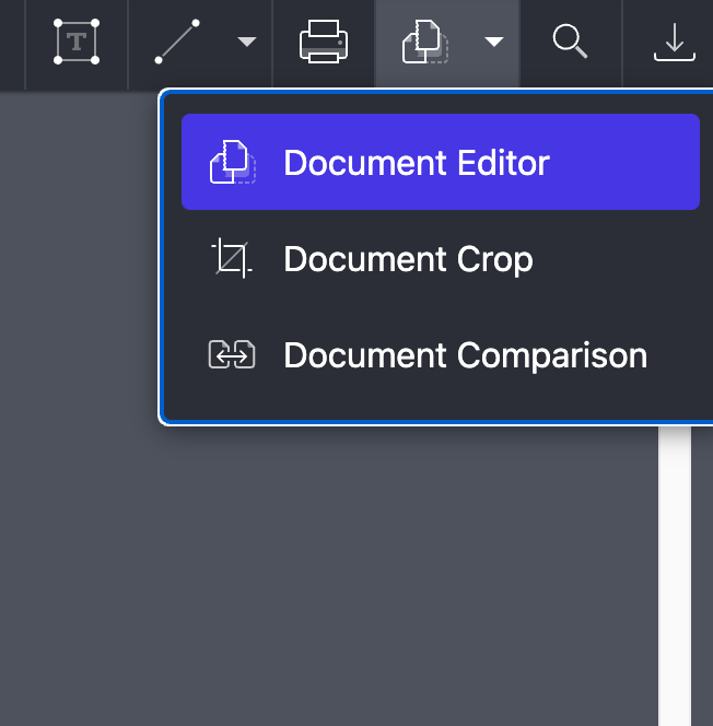 Document Comparison toolbar button.