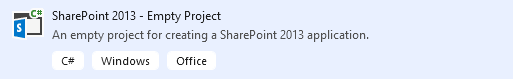 Creating an empty project on SharePoint 2013